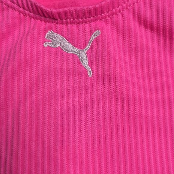 PUMA Women Swimsuit Pink Stretch Chlorine Resistant Summer One Piece Sz Med - Picture 4 of 5